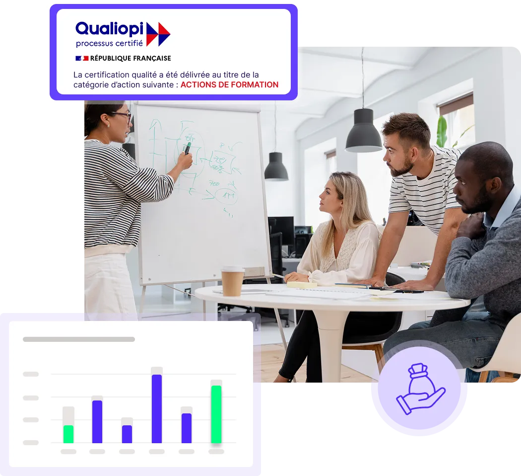 Certification Qualiopi et séance de formation en groupe